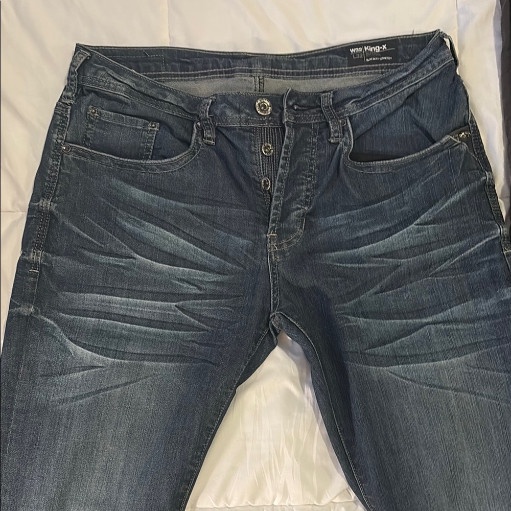 Wrangler Blue Relaxed Jeans with Vintage Fading